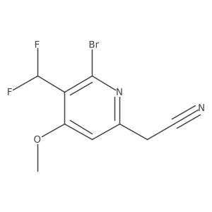 2-(6-Bromo-5-(difluoromethyl)-4-methoxypyridin-2-yl)acetonitrile Structure