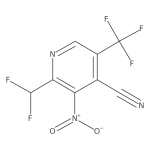 4-Cyano-2-(difluoromethyl)-3-nitro-5-(trifluoromethyl)pyridine结构式