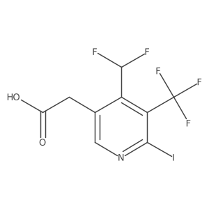2-(4-(Difluoromethyl)-6-iodo-5-(trifluoromethyl)pyridin-3-yl)acetic acid结构式
