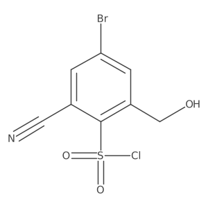 4-Bromo-2-cyano-6-(hydroxymethyl)benzene-1-sulfonyl chloride Structure