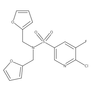 6-chloro-5-fluoro-N,N-bis[(furan-2-yl)methyl]pyridine-3-sulfonamide Structure