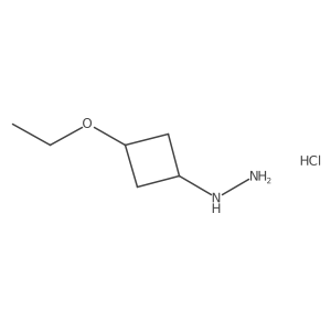 (3-Ethoxycyclobutyl)hydrazine hydrochloride结构式