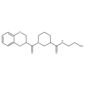 N-(2-aminoethyl)-1-(2,3-dihydro-1,4-benzodioxine-2-carbonyl)piperidine-3-carboxamide结构式