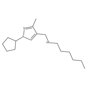 [(1-cyclopentyl-3-methyl-1H-pyrazol-4-yl)methyl](hexyl)amine结构式