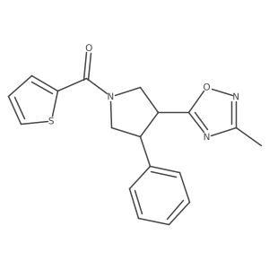 (3-(3-Methyl-1,2,4-oxadiazol-5-yl)-4-phenylpyrrolidin-1-yl)(thiophen-2-yl)methanone Structure