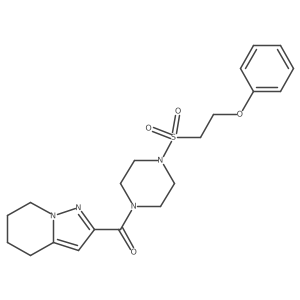 (4-((2-Phenoxyethyl)sulfonyl)piperazin-1-yl)(4,5,6,7-tetrahydropyrazolo[1,5-a]pyridin-2-yl)methanone Structure