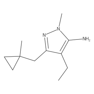 4-Ethyl-1-methyl-3-[(1-methylcyclopropyl)methyl]-1H-pyrazol-5-amine结构式