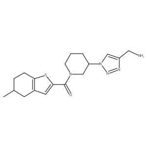 1-{1-[1-(5-methyl-4,5,6,7-tetrahydro-1-benzothiophene-2-carbonyl)piperidin-3-yl]-1H-1,2,3-triazol-4-yl}methanamine Structure