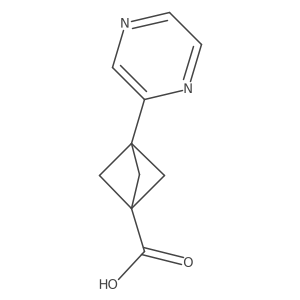 3-(Pyrazin-2-yl)bicyclo[1.1.1]pentane-1-carboxylic acid结构式