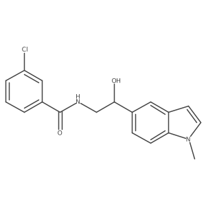 3-chloro-N-(2-hydroxy-2-(1-methyl-1H-indol-5-yl)ethyl)benzamide结构式