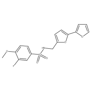 N-([2,2'-bifuran]-5-ylmethyl)-3-fluoro-4-methoxybenzenesulfonamide结构式