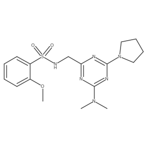 N-((4-(dimethylamino)-6-(pyrrolidin-1-yl)-1,3,5-triazin-2-yl)methyl)-2-methoxybenzenesulfonamide结构式