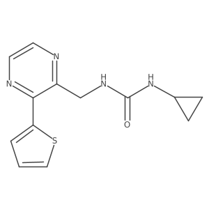 1-Cyclopropyl-3-((3-(thiophen-2-yl)pyrazin-2-yl)methyl)urea结构式