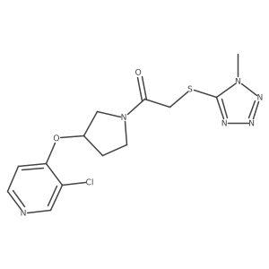 1-{3-[(3-chloropyridin-4-yl)oxy]pyrrolidin-1-yl}-2-[(1-methyl-1H-1,2,3,4-tetrazol-5-yl)sulfanyl]ethan-1-one Structure