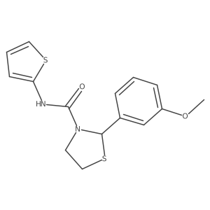 2-(3-methoxyphenyl)-N-(thiophen-2-yl)thiazolidine-3-carboxamide结构式
