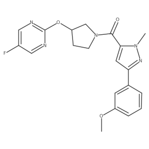 (3-((5-fluoropyrimidin-2-yl)oxy)pyrrolidin-1-yl)(3-(3-methoxyphenyl)-1-methyl-1H-pyrazol-5-yl)methanone结构式