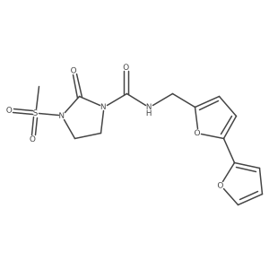 N-({[2,2'-bifuran]-5-yl}methyl)-3-methanesulfonyl-2-oxoimidazolidine-1-carboxamide Structure