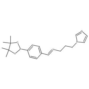 (E)-[3-(1H-imidazol-1-yl)propyl]({[4-(tetramethyl-1,3,2-dioxaborolan-2-yl)phenyl]methylidene})amine Structure