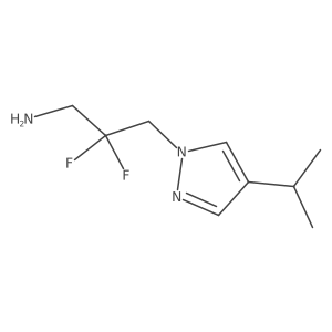 2,2-difluoro-3-[4-(propan-2-yl)-1H-pyrazol-1-yl]propan-1-amine结构式