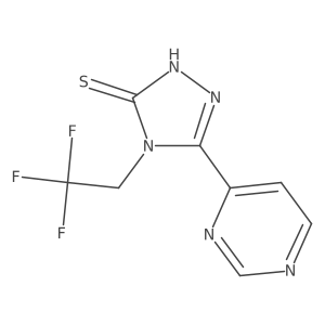 5-(pyrimidin-4-yl)-4-(2,2,2-trifluoroethyl)-4H-1,2,4-triazole-3-thiol结构式