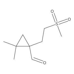 1-(2-Methanesulfonylethyl)-2,2-dimethylcyclopropane-1-carbaldehyde Structure