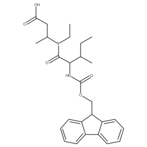 3-[(2S)-N-ethyl-2-({[(9H-fluoren-9-yl)methoxy]carbonyl}amino)-3-methylpentanamido]butanoic acid结构式