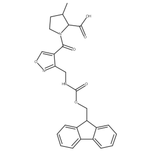 1-{3-[({[(9H-fluoren-9-yl)methoxy]carbonyl}amino)methyl]-1,2-oxazole-4-carbonyl}-3-methylpyrrolidine-2-carboxylic acid Structure