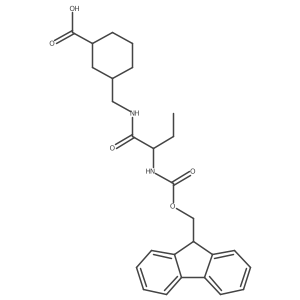 3-{[2-({[(9H-fluoren-9-yl)methoxy]carbonyl}amino)butanamido]methyl}cyclohexane-1-carboxylic acid Structure
