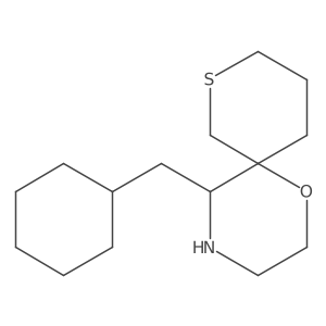 5-(Cyclohexylmethyl)-1-oxa-8-thia-4-azaspiro[5.5]undecane结构式