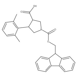 4-(2,6-dimethylphenyl)-1-{[(9H-fluoren-9-yl)methoxy]carbonyl}pyrrolidine-3-carboxylic acid Structure