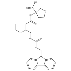 3-[3-ethoxy-4-({[(9H-fluoren-9-yl)methoxy]carbonyl}amino)butanamido]oxolane-3-carboxylic acid Structure