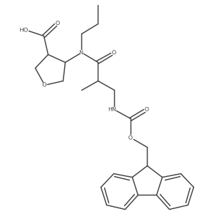 4-[3-({[(9H-fluoren-9-yl)methoxy]carbonyl}amino)-2-methyl-N-propylpropanamido]oxolane-3-carboxylic acid结构式