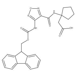 2-{1-[4-({[(9H-fluoren-9-yl)methoxy]carbonyl}amino)-1,2,5-oxadiazole-3-amido]cyclopentyl}acetic acid Structure