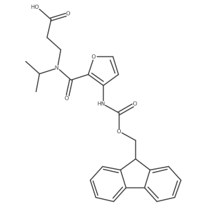 3-{1-[3-({[(9H-fluoren-9-yl)methoxy]carbonyl}amino)furan-2-yl]-N-(propan-2-yl)formamido}propanoic acid结构式