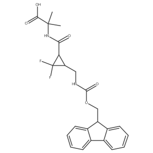 2-({3-[({[(9H-fluoren-9-yl)methoxy]carbonyl}amino)methyl]-2,2-difluorocyclopropyl}formamido)-2-methylpropanoic acid Structure