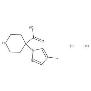4-(4-Methyl-1H-pyrazol-1-yl)-4-piperidinecarboxylic acid dihydrochloride Structure