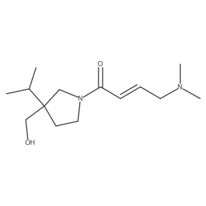 4-(Dimethylamino)-1-[3-(hydroxymethyl)-3-(propan-2-yl)pyrrolidin-1-yl]but-2-en-1-one结构式