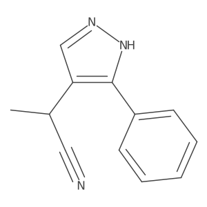 2-(3-phenyl-1H-pyrazol-4-yl)propanenitrile Structure