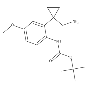 tert-butyl N-{2-[1-(aminomethyl)cyclopropyl]-4-methoxyphenyl}carbamate Structure