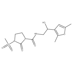 N-(2-(2,5-dimethylfuran-3-yl)-2-hydroxyethyl)-3-(methylsulfonyl)-2-oxoimidazolidine-1-carboxamide结构式