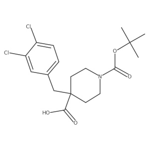 1-[(Tert-butoxy)carbonyl]-4-[(3,4-dichlorophenyl)methyl]piperidine-4-carboxylic acid结构式