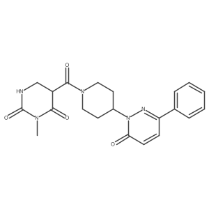 3-Methyl-5-[4-(6-oxo-3-phenylpyridazin-1-yl)piperidine-1-carbonyl]-1,3-diazinane-2,4-dione结构式