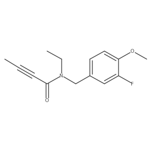 N-Ethyl-N-[(3-fluoro-4-methoxyphenyl)methyl]but-2-ynamide结构式