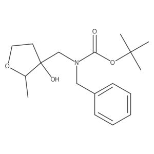 tert-butyl N-benzyl-N-[(3-hydroxy-2-methyloxolan-3-yl)methyl]carbamate结构式
