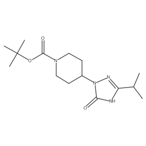 tert-butyl 4-[5-hydroxy-3-(propan-2-yl)-1H-1,2,4-triazol-1-yl]piperidine-1-carboxylate结构式