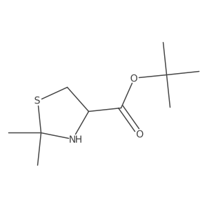 tert-butyl (4S)-2,2-dimethyl-1,3-thiazolidine-4-carboxylate结构式