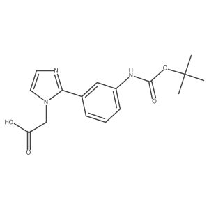2-[2-(3-{[(tert-butoxy)carbonyl]amino}phenyl)-1H-imidazol-1-yl]acetic acid Structure