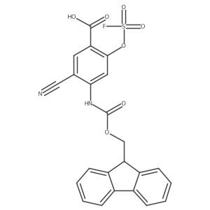 5-cyano-4-({[(9H-fluoren-9-yl)methoxy]carbonyl}amino)-2-[(fluorosulfonyl)oxy]benzoic acid结构式
