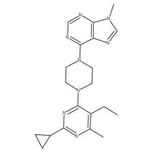 6-[4-(2-cyclopropyl-5-ethyl-6-methylpyrimidin-4-yl)piperazin-1-yl]-9-methyl-9H-purine结构式