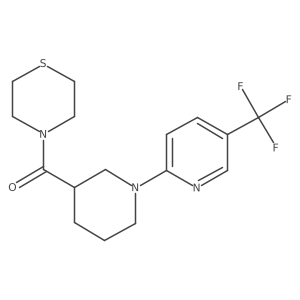 4-{1-[5-(Trifluoromethyl)pyridin-2-yl]piperidine-3-carbonyl}thiomorpholine Structure